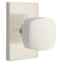 Emtek Freestone Passage Door Knob Set with Modern Rectangular Rose from the Urban Modern Collection Satin Nickel