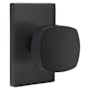 Emtek Freestone Passage Door Knob Set with Modern Rectangular Rose from the Urban Modern Collection Flat Black