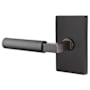 Emtek Hercules Left Handed Passage Door Lever Set with Modern Rectangular Rose from the Brass Modern Collection Oil Rubbed Bronze