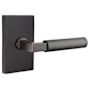 Emtek Hercules Right Handed Passage Door Lever Set with Modern Rectangular Rose from the Brass Modern Collection Oil Rubbed Bronze