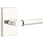 Emtek Hercules Right Handed Passage Door Lever Set with Modern Rectangular Rose from the Brass Modern Collection Polished Nickel