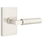 Emtek Hercules Right Handed Passage Door Lever Set with Modern Rectangular Rose from the Brass Modern Collection Satin Nickel
