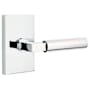 Emtek Hercules Right Handed Passage Door Lever Set with Modern Rectangular Rose from the Brass Modern Collection Polished Chrome