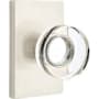 Emtek Modern Disc Passage Door Knob Set with Modern Rectangular Rose from the Brass Modern Crystal Collection Satin Nickel