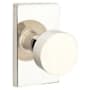 Emtek Round Knobset Passage Door Knob Set with Modern Rectangular Rose Polished Nickel