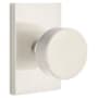 Emtek Round Knobset Passage Door Knob Set with Modern Rectangular Rose Satin Nickel