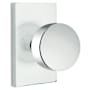 Emtek Round Knobset Passage Door Knob Set with Modern Rectangular Rose Polished Chrome