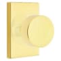 Emtek Round Knobset Passage Door Knob Set with Modern Rectangular Rose Unlacquered Brass