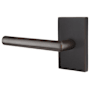 Emtek Stuttgart Left Handed Passage Door Lever Set with Modern Rectangular Rose from the Brass Modern Collection Oil Rubbed Bronze