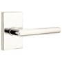 Emtek Stuttgart Right Handed Passage Door Lever Set with Modern Rectangular Rose from the Brass Modern Collection Polished Nickel