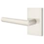 Emtek Stuttgart Left Handed Passage Door Lever Set with Modern Rectangular Rose from the Brass Modern Collection Satin Nickel