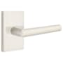 Emtek Stuttgart Right Handed Passage Door Lever Set with Modern Rectangular Rose from the Brass Modern Collection Satin Nickel
