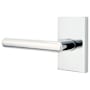 Emtek Stuttgart Left Handed Passage Door Lever Set with Modern Rectangular Rose from the Brass Modern Collection Polished Chrome