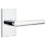 Emtek Stuttgart Right Handed Passage Door Lever Set with Modern Rectangular Rose from the Brass Modern Collection Polished Chrome