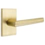Emtek Stuttgart Right Handed Passage Door Lever Set with Modern Rectangular Rose from the Brass Modern Collection Satin Brass