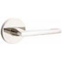 Emtek Helios Left Handed Single Cylinder Keyed Entry Door Lever Set with Disk Rose from the Brass Modern Collection Polished Nickel