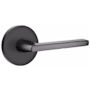 Emtek Helios Left Handed Single Cylinder Keyed Entry Door Lever Set with Disk Rose from the Brass Modern Collection Flat Black