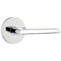 Emtek Helios Left Handed Single Cylinder Keyed Entry Door Lever Set with Disk Rose from the Brass Modern Collection Polished Chrome