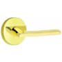 Emtek Helios Left Handed Single Cylinder Keyed Entry Door Lever Set with Disk Rose from the Brass Modern Collection Unlacquered Brass