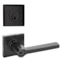 Emtek Helios Keyed Entry Lever Set and Deadbolt Combo with Square Rose from the Brass Modern Collection Flat Black