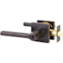 Emtek Helios Left Handed Single Cylinder Keyed Entry Door Lever Set with Square Rose Oil Rubbed Bronze