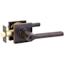 Emtek Helios Right Handed Single Cylinder Keyed Entry Door Lever Set with Square Rose Oil Rubbed Bronze