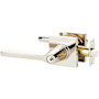 Emtek Helios Left Handed Single Cylinder Keyed Entry Door Lever Set with Square Rose Polished Nickel