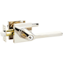 Emtek Helios Right Handed Single Cylinder Keyed Entry Door Lever Set with Square Rose Polished Nickel
