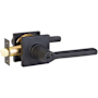 Emtek Helios Right Handed Single Cylinder Keyed Entry Door Lever Set with Square Rose Flat Black