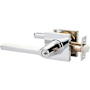 Emtek Helios Left Handed Single Cylinder Keyed Entry Door Lever Set with Square Rose Polished Chrome