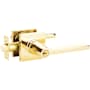 Emtek Helios Right Handed Single Cylinder Keyed Entry Door Lever Set with Square Rose Unlacquered Brass