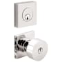 Emtek Round Keyed Entry Knob Set and Deadbolt Combo with Square Rose from the Brass Modern Collection Polished Nickel