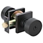Emtek Round Knobset Single Cylinder Keyed Entry Door Knob Set with Square Rose Oil Rubbed Bronze