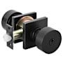 Emtek Round Knobset Single Cylinder Keyed Entry Door Knob Set with Square Rose Flat Black