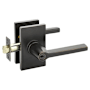 Emtek Helios Right Handed Single Cylinder Keyed Entry Door Lever Set with Modern Rectangular Rose Oil Rubbed Bronze