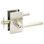Emtek Helios Right Handed Single Cylinder Keyed Entry Door Lever Set with Modern Rectangular Rose Satin Nickel