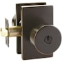 Emtek Round Knobset Single Cylinder Keyed Entry Door Knob Set with Modern Rectangular Rose Oil Rubbed Bronze