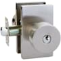 Emtek Round Knobset Single Cylinder Keyed Entry Door Knob Set with Modern Rectangular Rose Satin Nickel