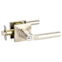 Emtek Hanover Single Cylinder Keyed Entry Lever Set from the Brass Modern Collection Satin Nickel
