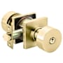 Emtek Round Single Cylinder Keyed Entry Door Knob Set Satin Brass
