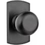 Emtek Winchester Reversible Non-Turning Two-Sided Dummy Door Knob Set from the Sandcast Bronze Collection Flat Black