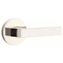 Emtek Dumont Right Handed Privacy Door Lever Set with Disk Rose from the Brass Modern Collection Polished Nickel
