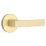 Emtek Dumont Right Handed Privacy Door Lever Set with Disk Rose from the Brass Modern Collection Satin Brass