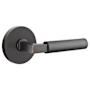 Emtek Hercules Right Handed Privacy Door Lever Set with Disk Rose from the Brass Modern Collection Oil Rubbed Bronze