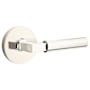 Emtek Hercules Right Handed Privacy Door Lever Set with Disk Rose from the Brass Modern Collection Polished Nickel