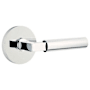 Emtek Hercules Right Handed Privacy Door Lever Set with Disk Rose from the Brass Modern Collection Polished Chrome