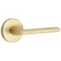 Emtek Helios Left Handed Privacy Door Lever Set with Disk Rose from the Brass Modern Collection Satin Brass
