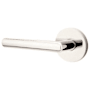 Emtek Stuttgart Left Handed Privacy Door Lever Set with Disk Rose from the Brass Modern Collection Polished Nickel