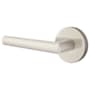 Emtek Stuttgart Left Handed Privacy Door Lever Set with Disk Rose from the Brass Modern Collection Satin Nickel