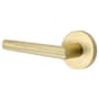 Emtek Stuttgart Left Handed Privacy Door Lever Set with Disk Rose from the Brass Modern Collection Satin Brass